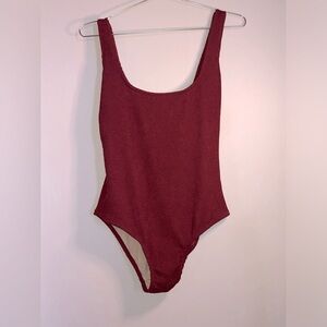 Kona Sol Wine Red One Piece Swimsuit